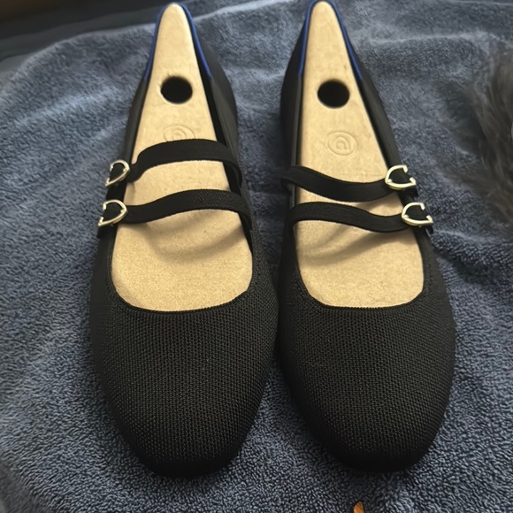 Rothy's Shoes - Rothy's Black Flats with Double Straps and Rounded Toe
